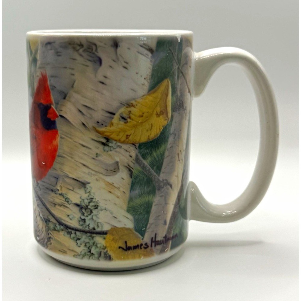 James Hautman Cardinal Bird Nature Print Ceramic Coffee Mug, 12 oz, 1-Piece